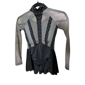 0158 Weissman Black Sheer Mesh Rhinestone Dance Dress Child 4